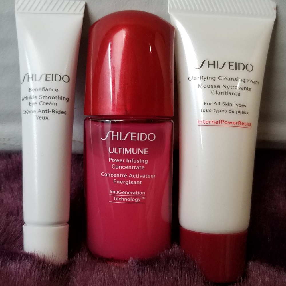 Shiseido Deluxe Samples: Eye Cream, Ultimune Concentrate, and Cleansing Foam